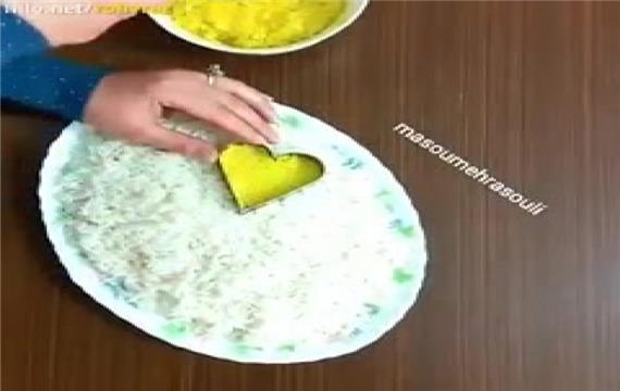 آموزش تزیین دیس برنج سریع و ساده