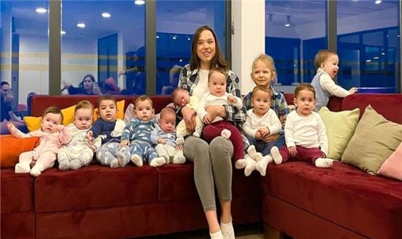 مادر 23 ساله روس با 11 فرزند که بچه های بیشتری می خواهد!