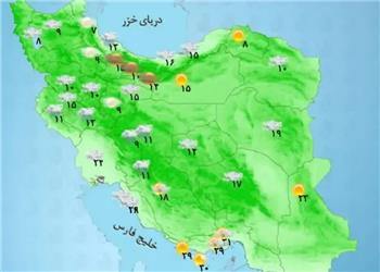 وضعیت آب و هوا امروز دوشنبه 26 مرداد
