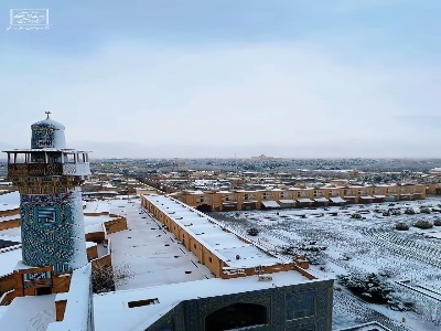 تماشای نقش جهان برفی از داخل گلدسته‌های مسجد امام