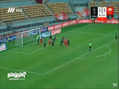 گل دوم فولاد به پرسپولیس توسط فرشاد احمدزاده ۹۰+۲